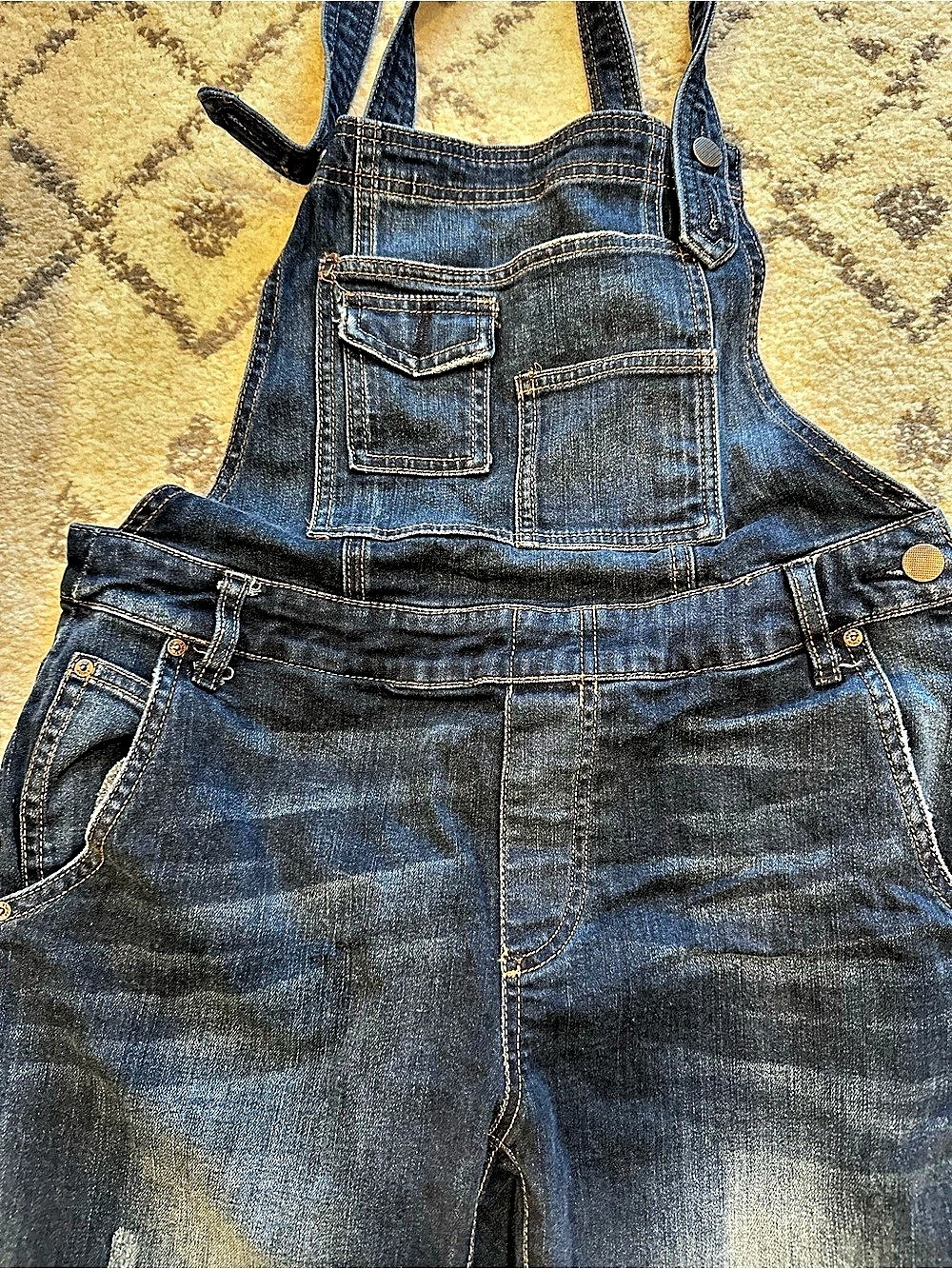 Free People FP Utility Overall Denim Straight Leg Overalls Waist 27 - Picture 4 of 10